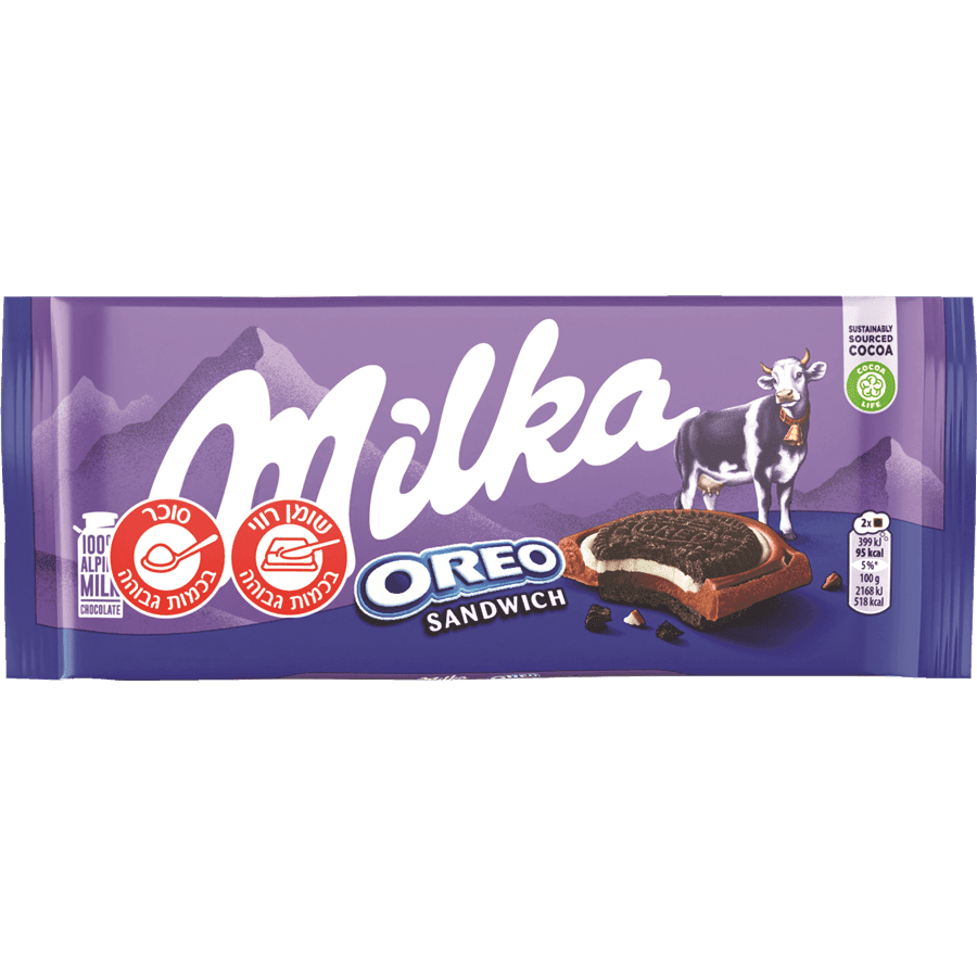 מילקה - טבלה שוקולד אוראו סנדביץ 92 גרם