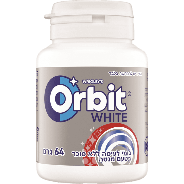 אורביט - וויט קלאסי בקבוקון מסטיק בטעם מנטה 64 גרם