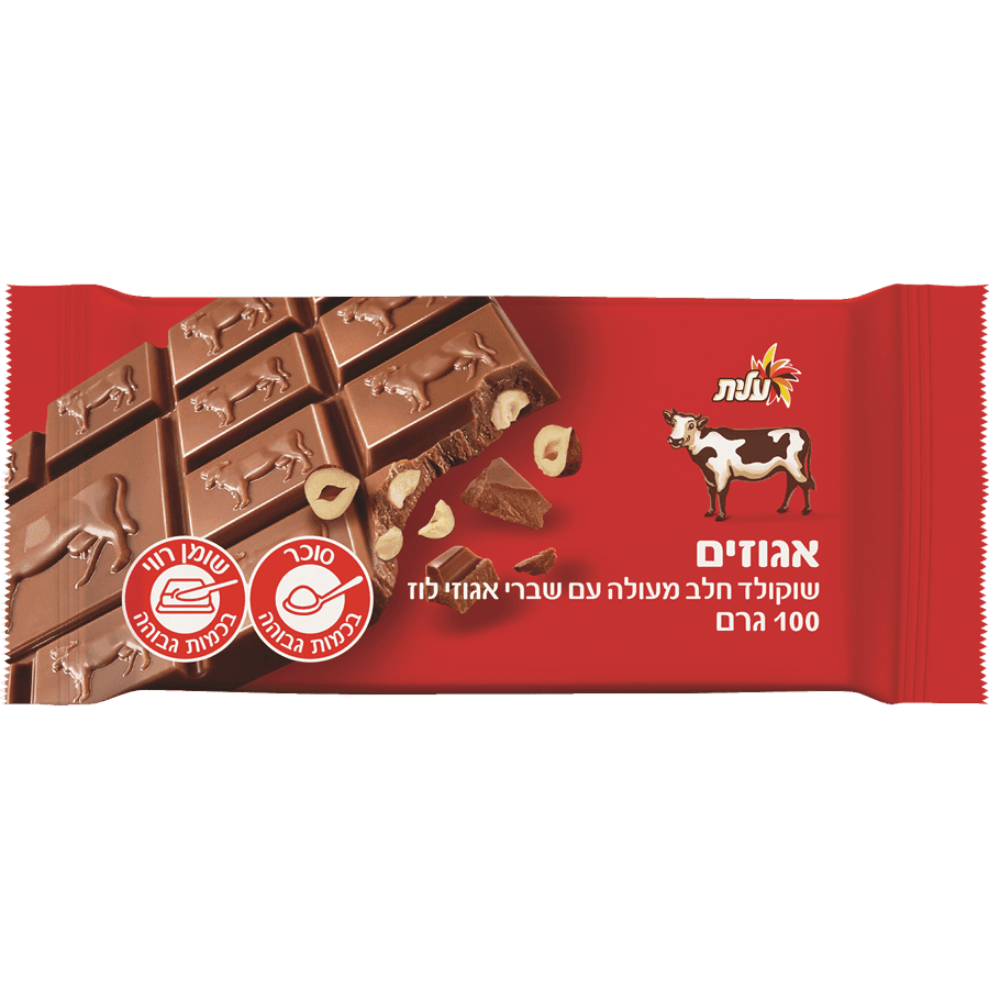 עלית - שוקולד פרה חלב שברי אגוזים 100 גרם