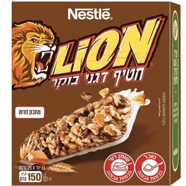 נסטלה - ליון חטיף דגנים מאגדת 25 גרם * 6 יח'