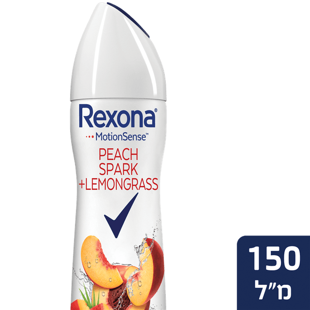 רקסונה - דאודורנט ספריי לאישה בניחוח אפרסק ולמון גראס 150 מ"ל