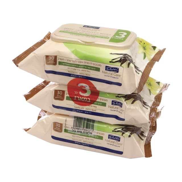 ד"ר פישר - נטורל קר מגבונים להסרת איפור לעור שמן מעורב 30 יח' * 3