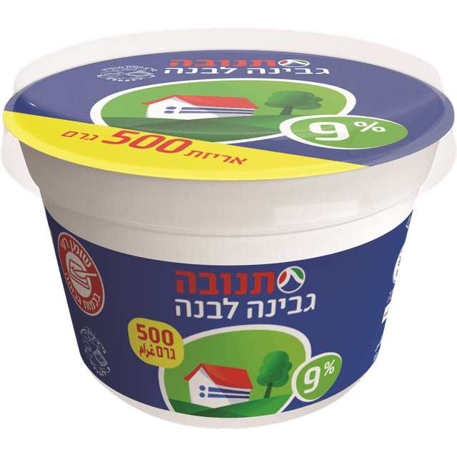 גבינה לבנה 9% שומן 500 ג' תנובה