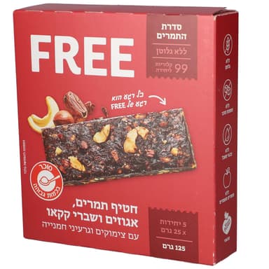 פרי מארז חטיף תמרים אגוזים וקקאו 5*25 ג