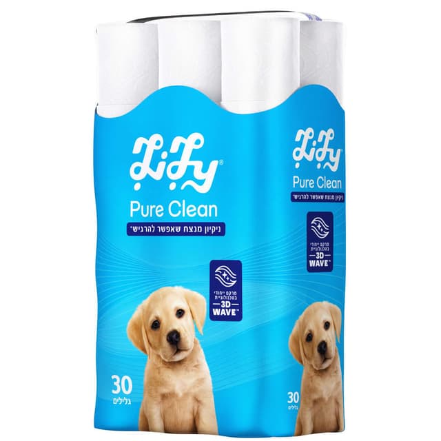 לילי - נייר טואלט פיור קלין קלאסיק 30 גלילים