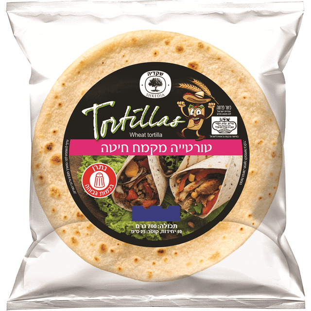 טורטייה 25 ס"מ 700 ג' 10 יח' שקדיה