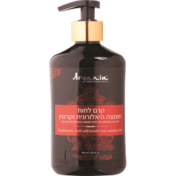 ארגניה - קרם לחות לשיער חומצה היאלרונית וקרטין 400 מ"ל