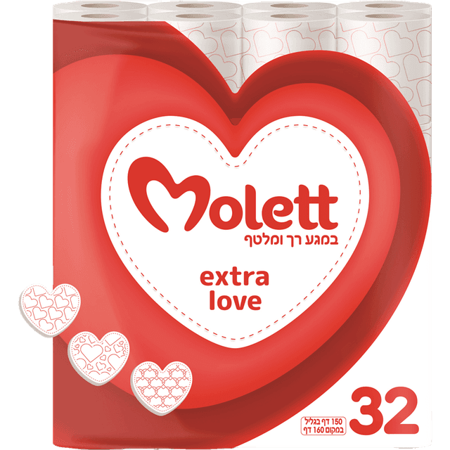מולט - נייר טואלט לב 32 גלילים