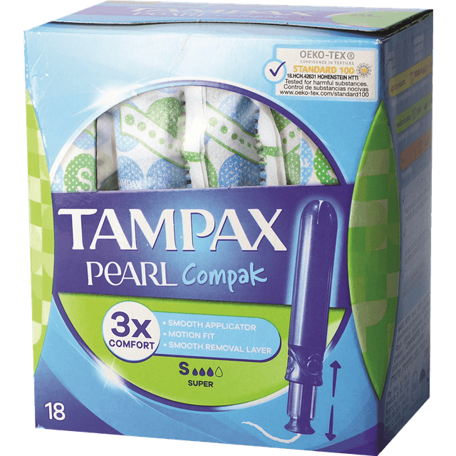 טמפקס - טמפונים קומפק פרל סופר 18 יח'