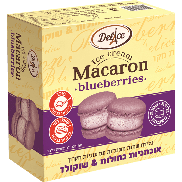 גלידת שמנת משובחת MACARON אוכמניות & שוק