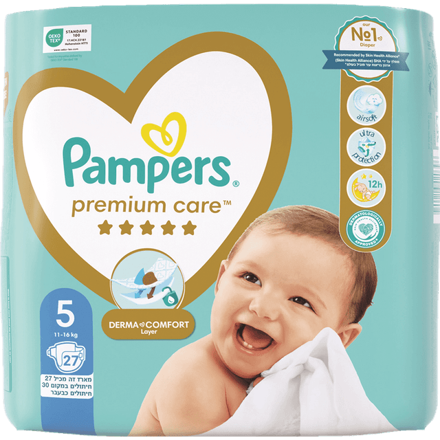 פמפרס - פרימיום קר מידה 5 27 יח'