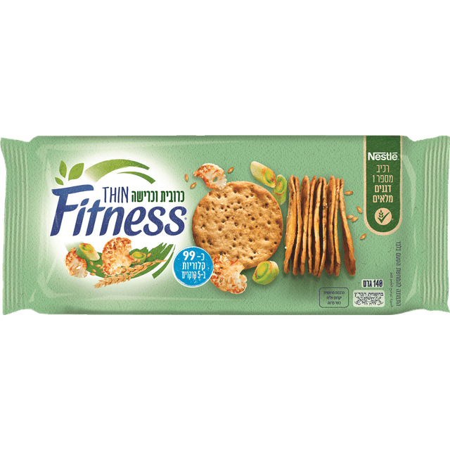 פיטנס - קרקר דק כרובית וכרשה 140 גרם