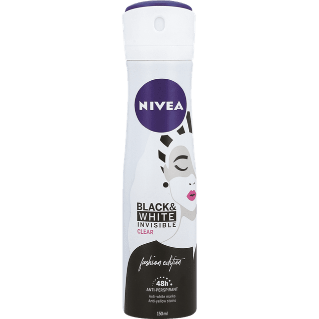 ניוואה - דאודורנט ספריי לאישה שקוף בלק אנד וויט 150 מ"ל