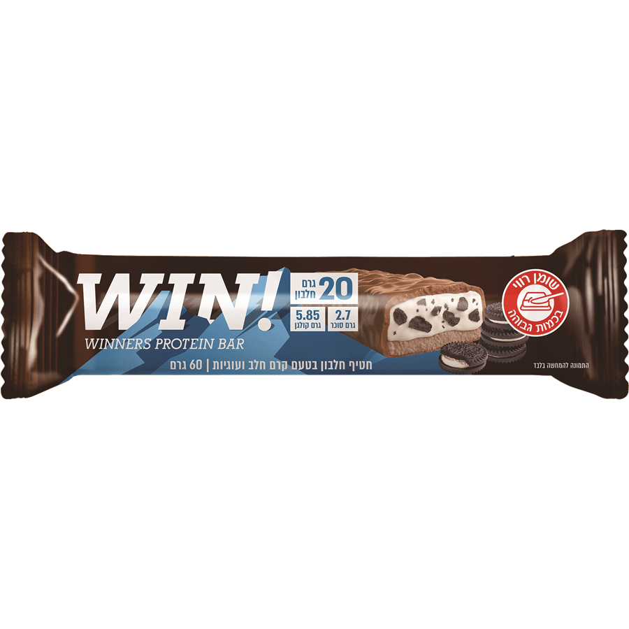 WIN - חטיף חלבון בטעם קרם חלב ועוגיות 60 גרם