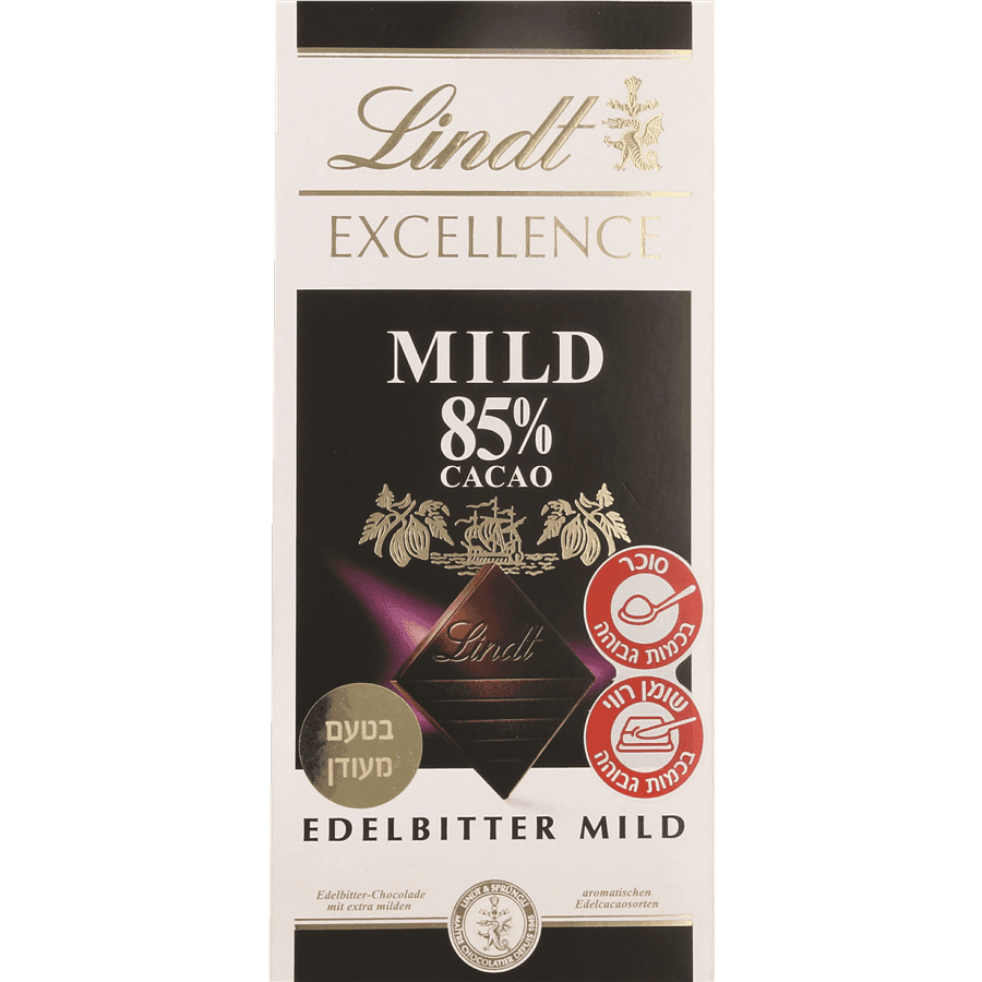 לינדט שוקולד אקסלנס מילד 85% קקאו 100 גר