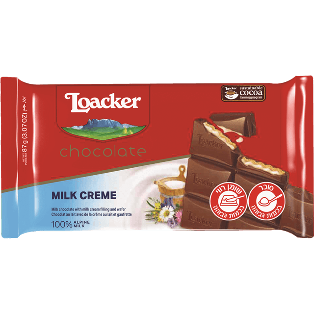 שוקולד לואקר חלב 87 גרם