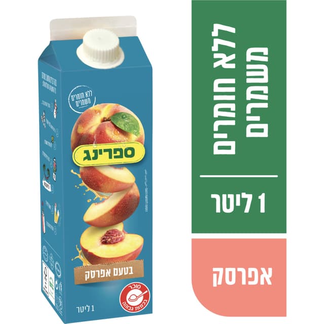 נקטר ספרינג אפרסק קרטונית 1 ל'