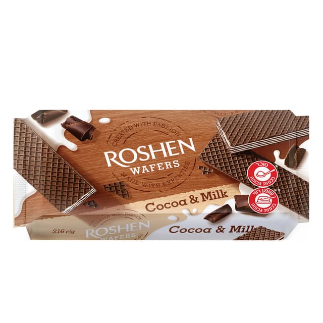 וופל בטעם קקאו חלב רושן 216 גר