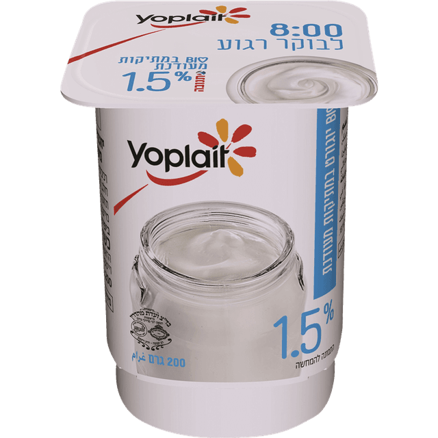 יופלה לבן 1.5% 200 גר מעודן