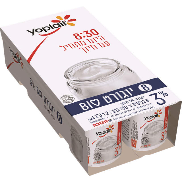 יופלה מאגדת לבן 3% 8 יח' *150 ג'
