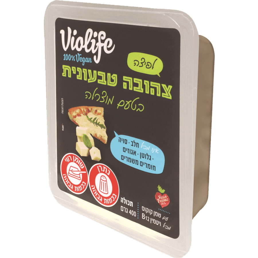 גבינה מוצרלה צהובה לפיצה טבעונית ויאו לייף 400 ג'