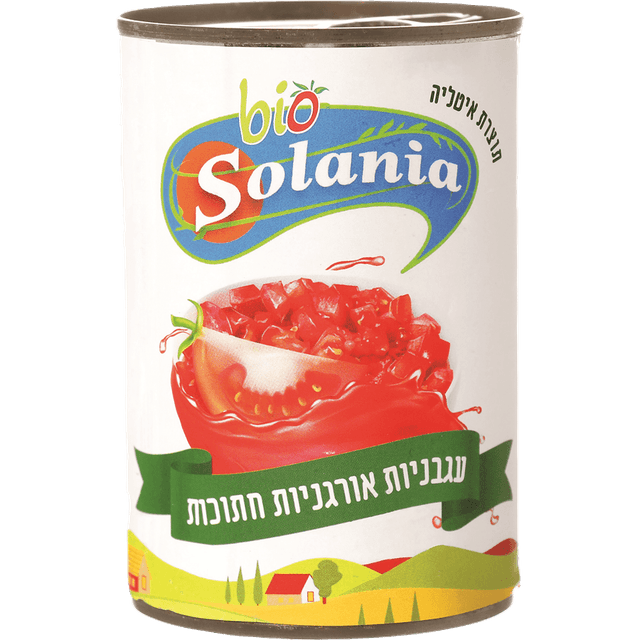 עגבניות אורגניות חתוכות 400 גרם SOLANIA