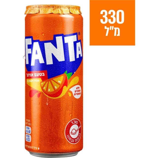 פאנטה - אורנג' פחית שתייה 330 מ"ל