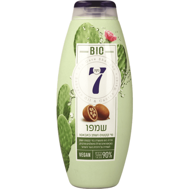 נקה 7 - שמפו מי קקטוס ושמן באבאסו 750 מ"ל