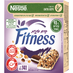 פיטנס - חטיף דגנים עוגיות שוקולד 6 יח'