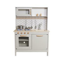 מטבח רטרו מעץ איכותי לילדים דגם אמיר, כולל כיריים אלקטרוניים - ToySale חנות הצעצועים הזולה במדינה