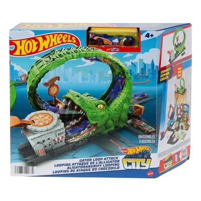 מסלול הוט ווילס עם לופ - חנות הפיצה של התנין Hot Wheels - ToySale חנות הצעצועים הזולה במדינה