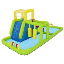 מתנפחים, Bestway H2OGO 53387 פארק מים מתנפח, עם מגלשת טורבו כפולה , מתזי מים בכל מקום, קיר טיפוס, מסלול מכשולים, צבעוני במיוחד. - ToySale חנות הצעצועים הזולה במדינה