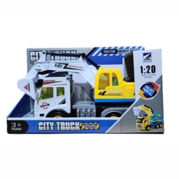 משאית העיר בנייה והצלה בעיצוב משאית ציוד בנייה כבד עם מחפר קדמי - ToySale חנות הצעצועים הזולה במדינה