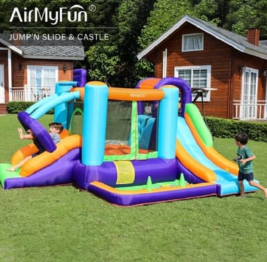 Airmyfun מתנפח טירה, עם מים, מגלשות, משקפצה וקיר טיפוס - ToySale חנות הצעצועים הזולה במדינה