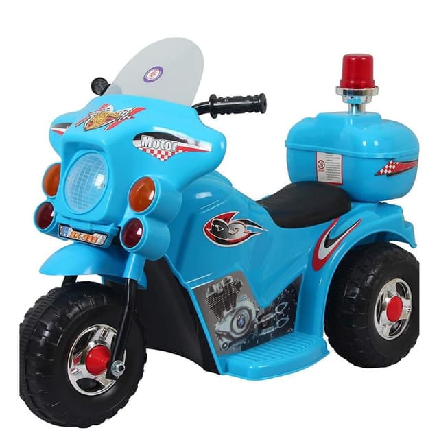 אופנוע משטרתי ממונע לילדים 6V בצבע כחול לגילאים 1.5 - 3 שנים