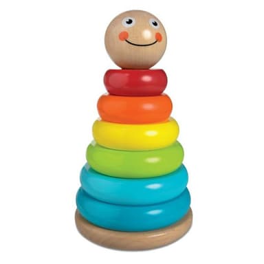 מגדל טבעות מתנדנד מעץ 7 חלקים - צבעוני Pit Toys - ToySale חנות הצעצועים הזולה במדינה