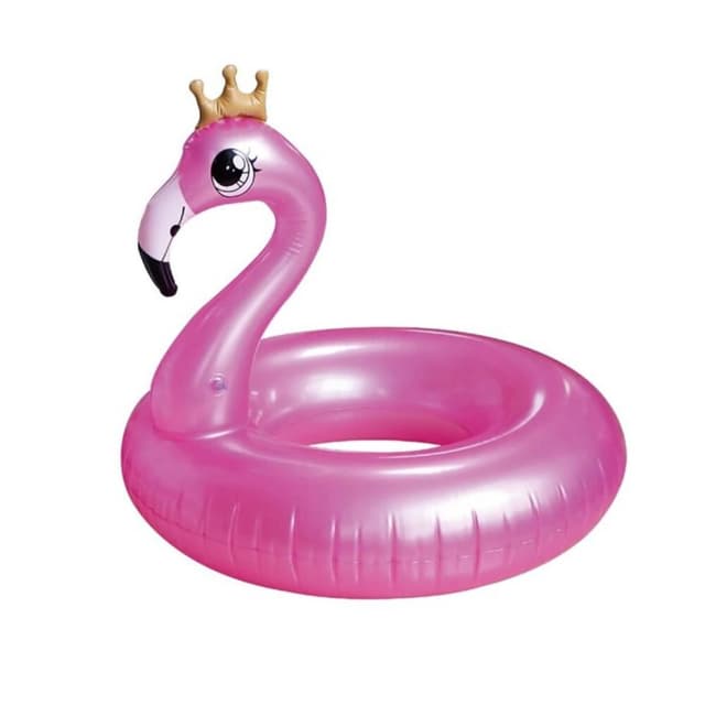 INFINITY-SUN גלגל פלמינגו מתנפח עם כתר – עיצוב יוקרתי לבריכה ולים - ToySale חנות הצעצועים הזולה במדינה