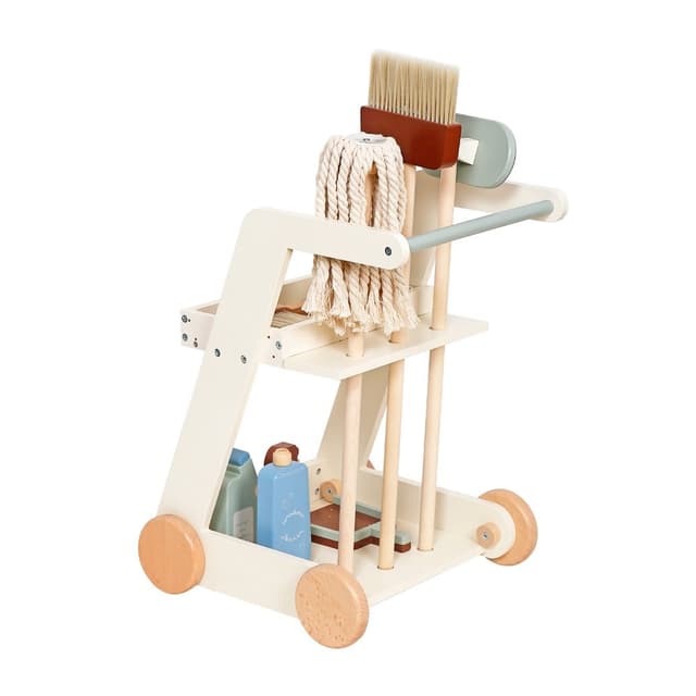 ערכת ניקיון לילדים מעץ – מטאטא, מגב ואביזרים נלווים צבעוניים - ToySale חנות הצעצועים הזולה במדינה