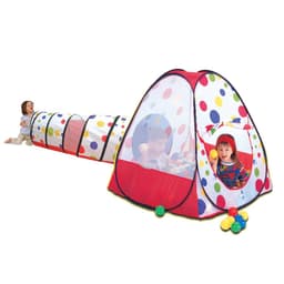 אוהל משחק עם מנהרה ו-100 כדורי משחק צבעוניים לבית ולחוץ | I am - ToySale חנות הצעצועים הזולה במדינה