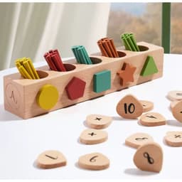 צעצוע מונטסורי מעץ – מוטות ספירה ומיון צבעים וצורות לגיל הרך - ToySale חנות הצעצועים הזולה במדינה