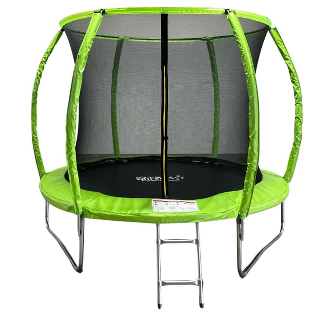 טרמפולינה פייבר 8 Fit מבית ספירלה | כולל סולם רשת הגנה פנימית, כיסוי מגן לקפיצים ופתח לכניסה ויציאה מאובטח קוטר 2.44 מטר - ToySale חנות הצעצועים הזולה במדינה