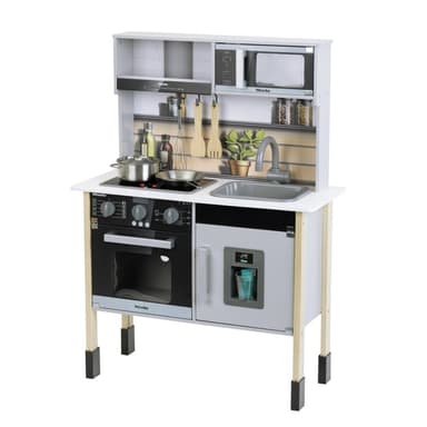 מטבח מעץ לילדים Miele – עם מקרר, תנור, מיקרוגל, מתקן קרח, 6 אביזרים ואפקטי אור וקול - ToySale חנות הצעצועים הזולה במדינה