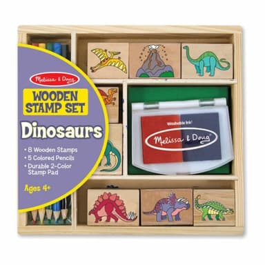 מליסה ודאג - ערכת חותמות עץ דינוזאורים - ToySale חנות הצעצועים הזולה במדינה