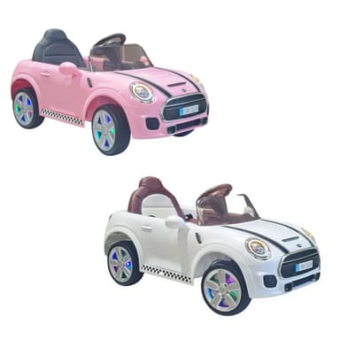 תואם מיני קופר ממונע לילדים 12V שלט חכם עם תאורת LED ומוזיקה מובנית עם תאורה בגלגלים - ToySale חנות הצעצועים הזולה במדינה