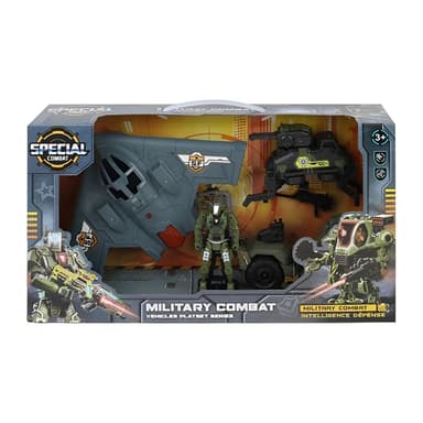 סט משחק צבאי לילדים – מטוס, אופנוע ודמות חייל - ToySale חנות הצעצועים הזולה במדינה