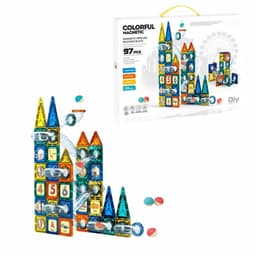 ערכת מגנטים לילדים 97 חלקים – מסלול גולות מגנטי תלת-ממד ומשחק הרכבה - ToySale חנות הצעצועים הזולה במדינה