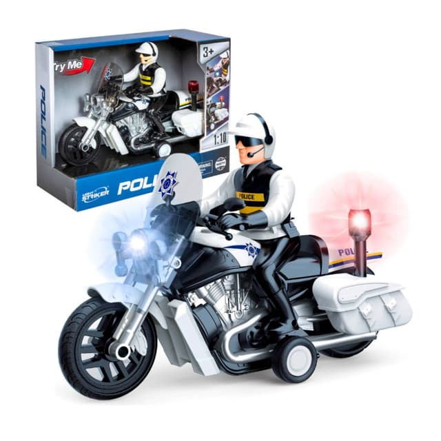 אופנוע משטרה פרימיום לילדים הכולל אורות מהבהבים, צלילי סירנה ומנגנון נסיעה - ToySale חנות הצעצועים הזולה במדינה