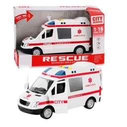 אמבולנס הצלה אינטראקטיבי – דגם עם אורות, 4 צלילי חילוץ ריאליסטיים ודלתות נפתחות - ToySale חנות הצעצועים הזולה במדינה