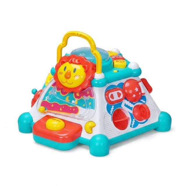 מרכז למידה ענקי: קוביית פעילות מוזיקלית 5 ב-1 עם אורות, צלילים וטלפון אינטראקטיבי - ToySale חנות הצעצועים הזולה במדינה