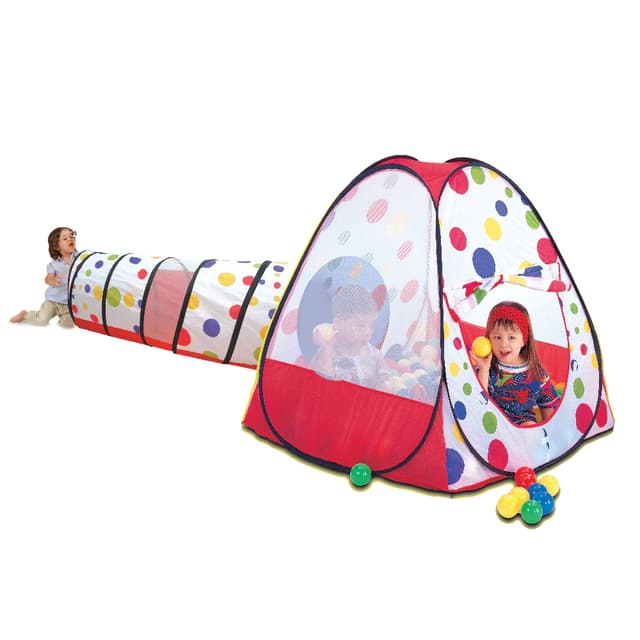 ממלכת הילדים: אוהל משחק משולב מנהרה ו-100 כדורים | I AM - ToySale חנות הצעצועים הזולה במדינה